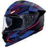 SMK TITAN THE PANTHER MA259 MATT BLUE PINK FULL FACE HELMET