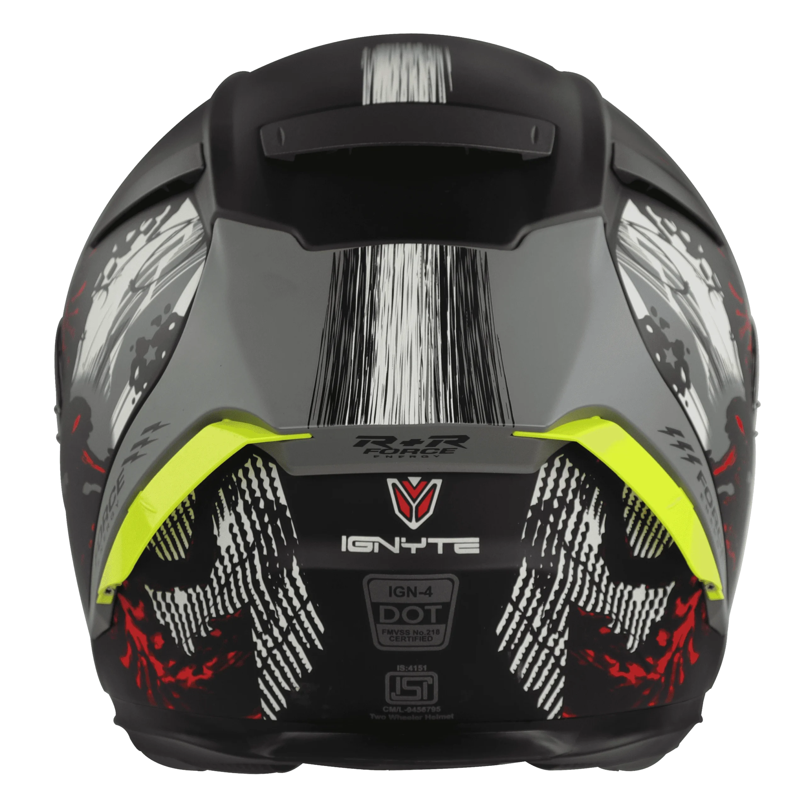 Ignyte IGN-4 DEMON GLOSSY BLACK WITH GREY Helmet - Image 2