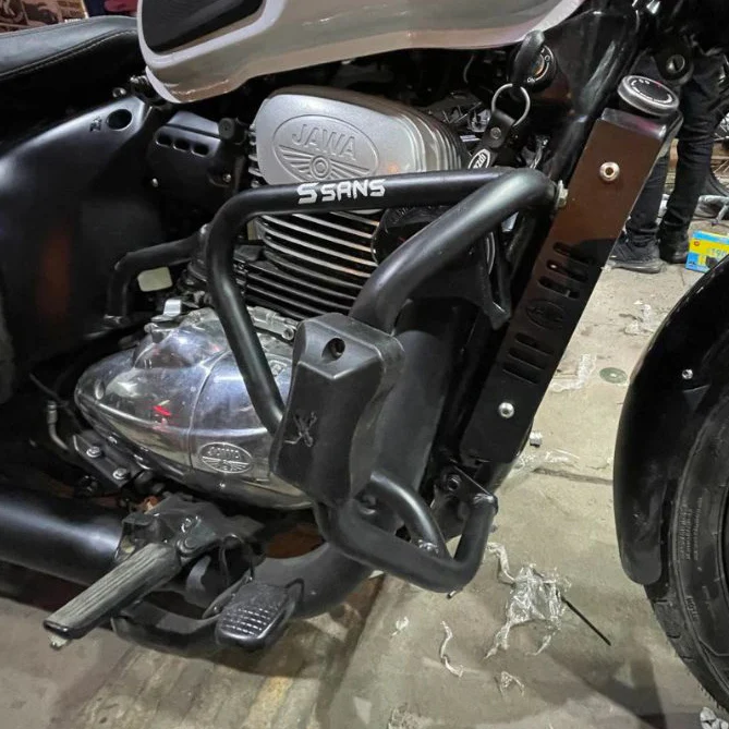 Tripod Crash Guard with Delrin (Flat) Sliders for Yezdi Scrambler & Jawa 42 Bobber T2 - Image 2