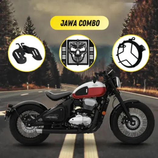 Jawa 42 Bobber Footrest, radiator & Headlight Grill Combo - Image 5