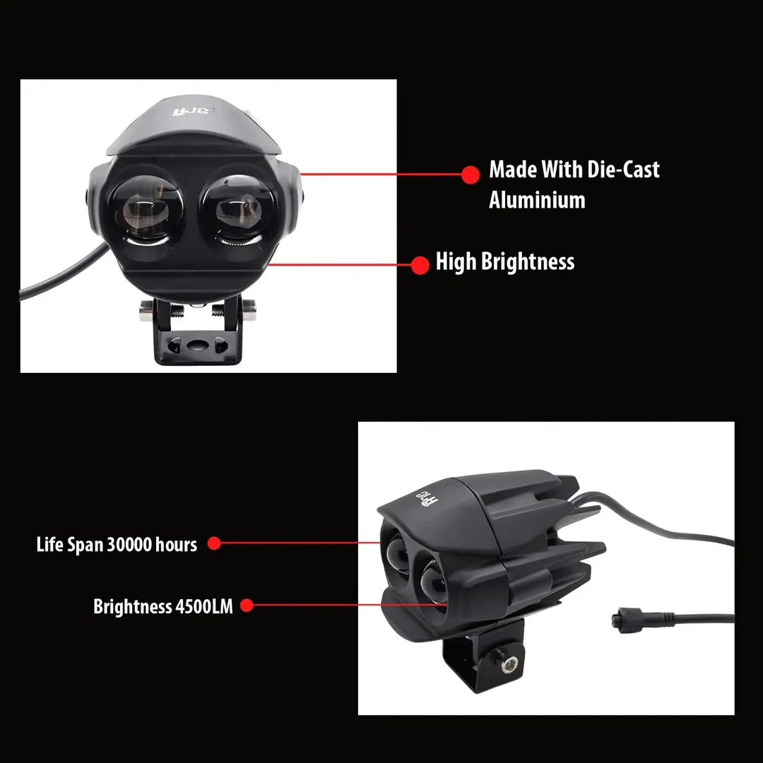 HJG-110 Fog Light Universal Motorcycle Dual Color Led Fog Light ( 90W)(10-80V DC) - Image 4