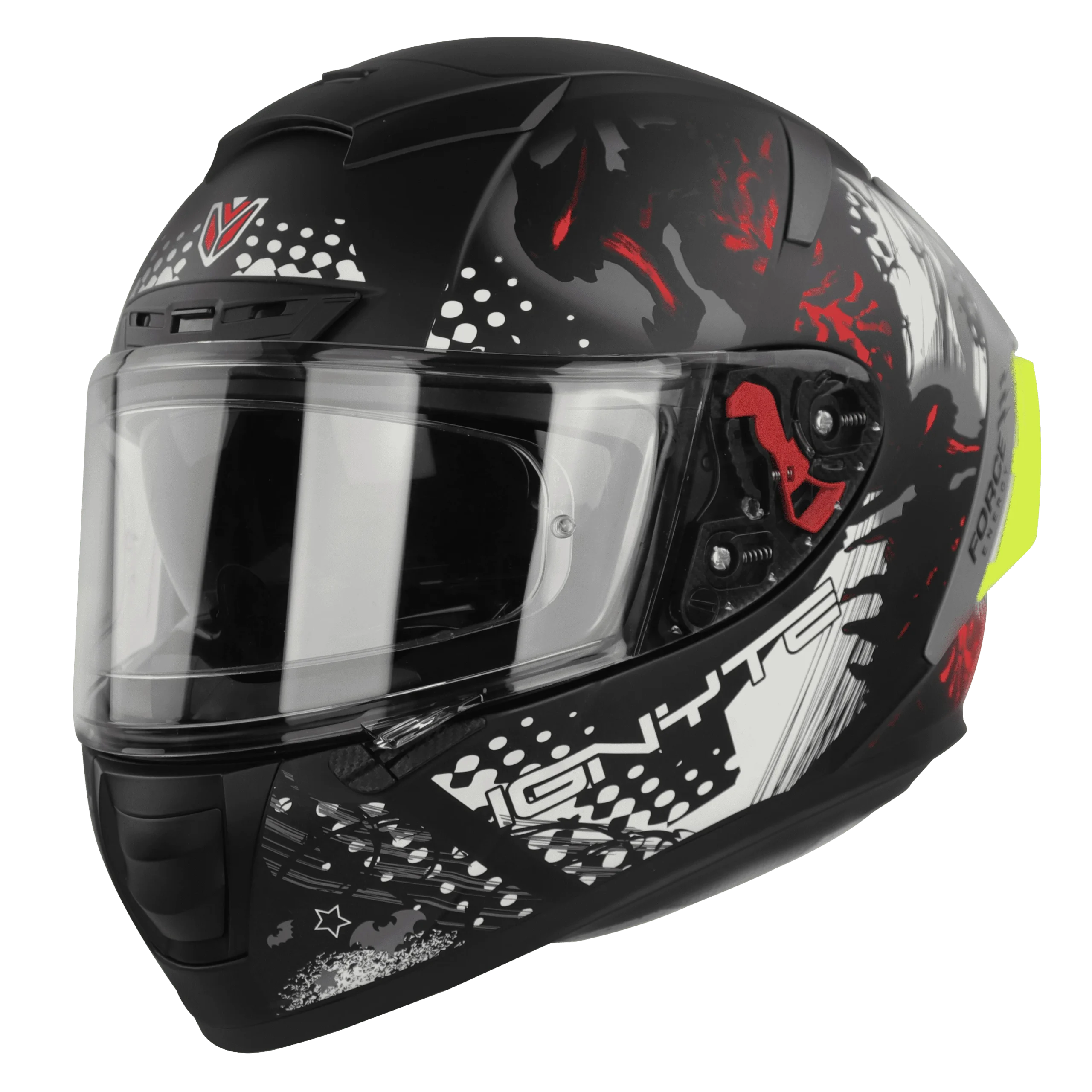 Ignyte IGN-4 DEMON GLOSSY BLACK WITH GREY Helmet - Image 4