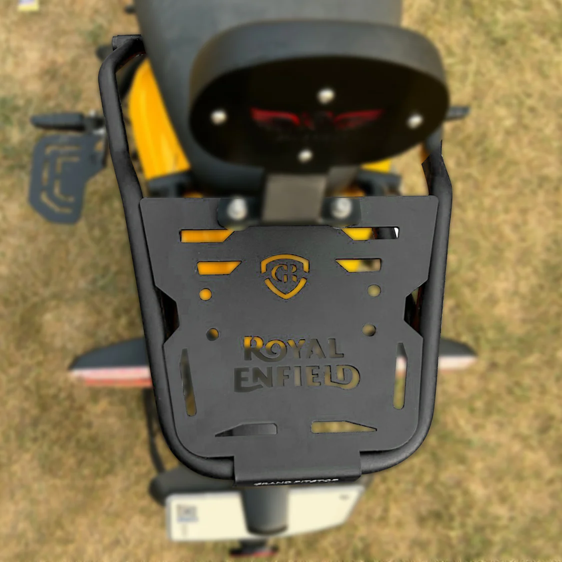 Grand Pitstop Extended Top Rack with Plate for Royal Enfield Guerrilla 450 - Black - Image 6