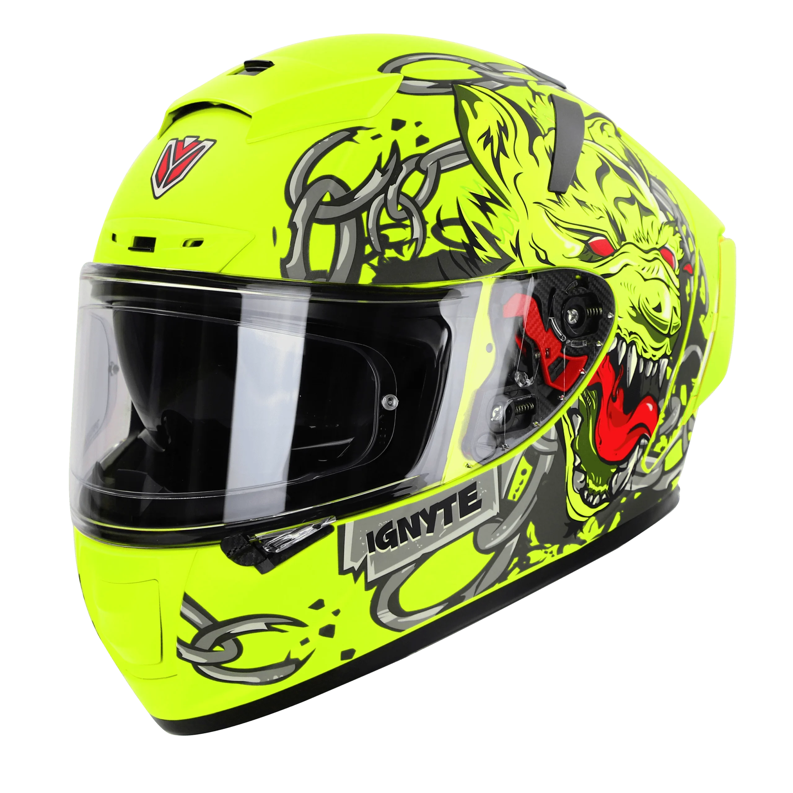 IGNYTE IGN-4 HYENA GLOSSY FLUO NEON HELMET - Image 7