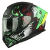 Ignyte IGN-4 DEMON GLOSSY BLACK WITH GREEN Helmet