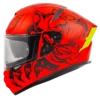 Ignyte IGN-4 ISS  PITBULL GLOSSYY FLUO RED WITH BLACK Helmet