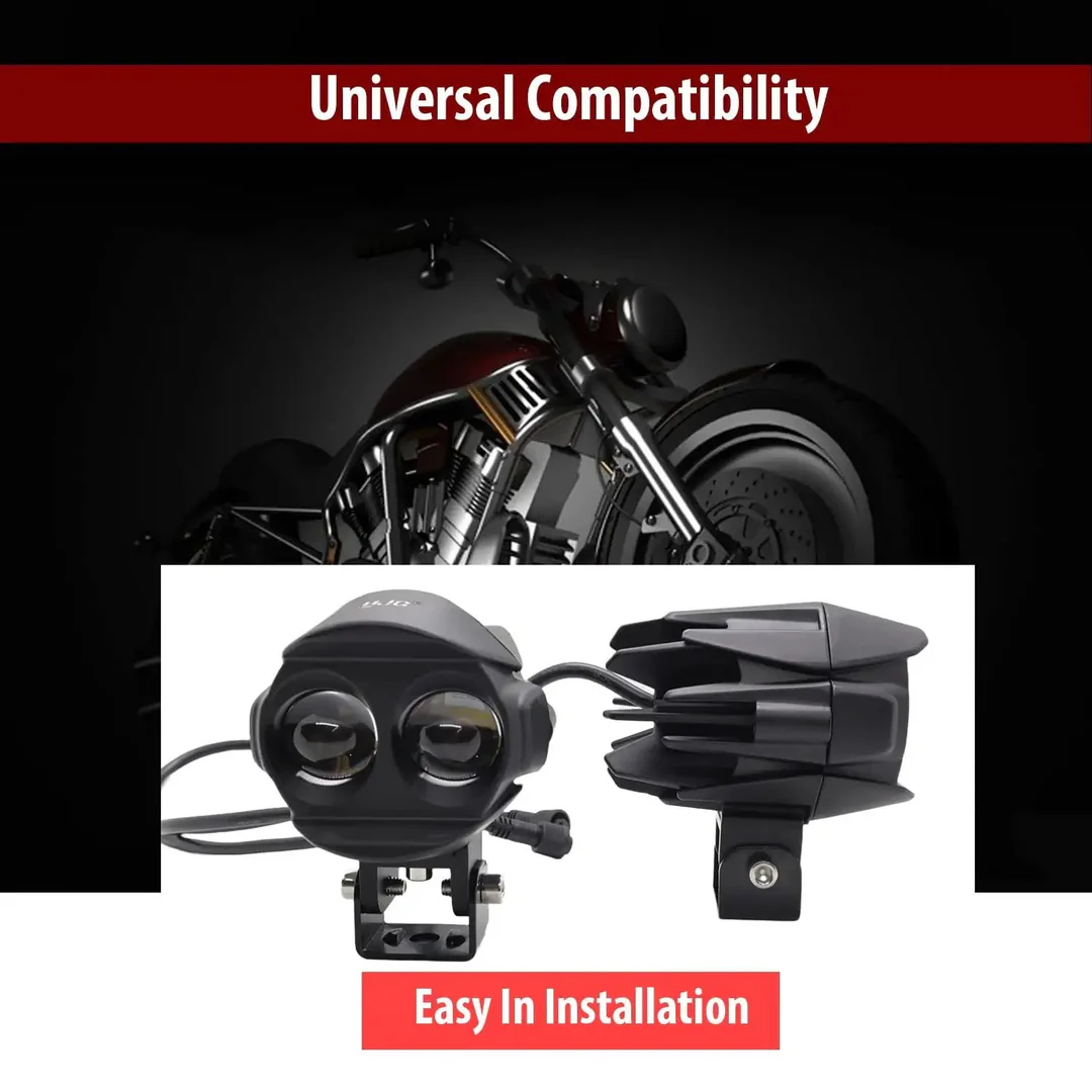 HJG-110 Fog Light Universal Motorcycle Dual Color Led Fog Light ( 90W)(10-80V DC) - Image 3
