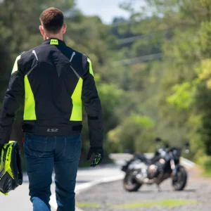 LS2 Zoom Man Jacket Black Yellow water resistant motorcycle riding jacket