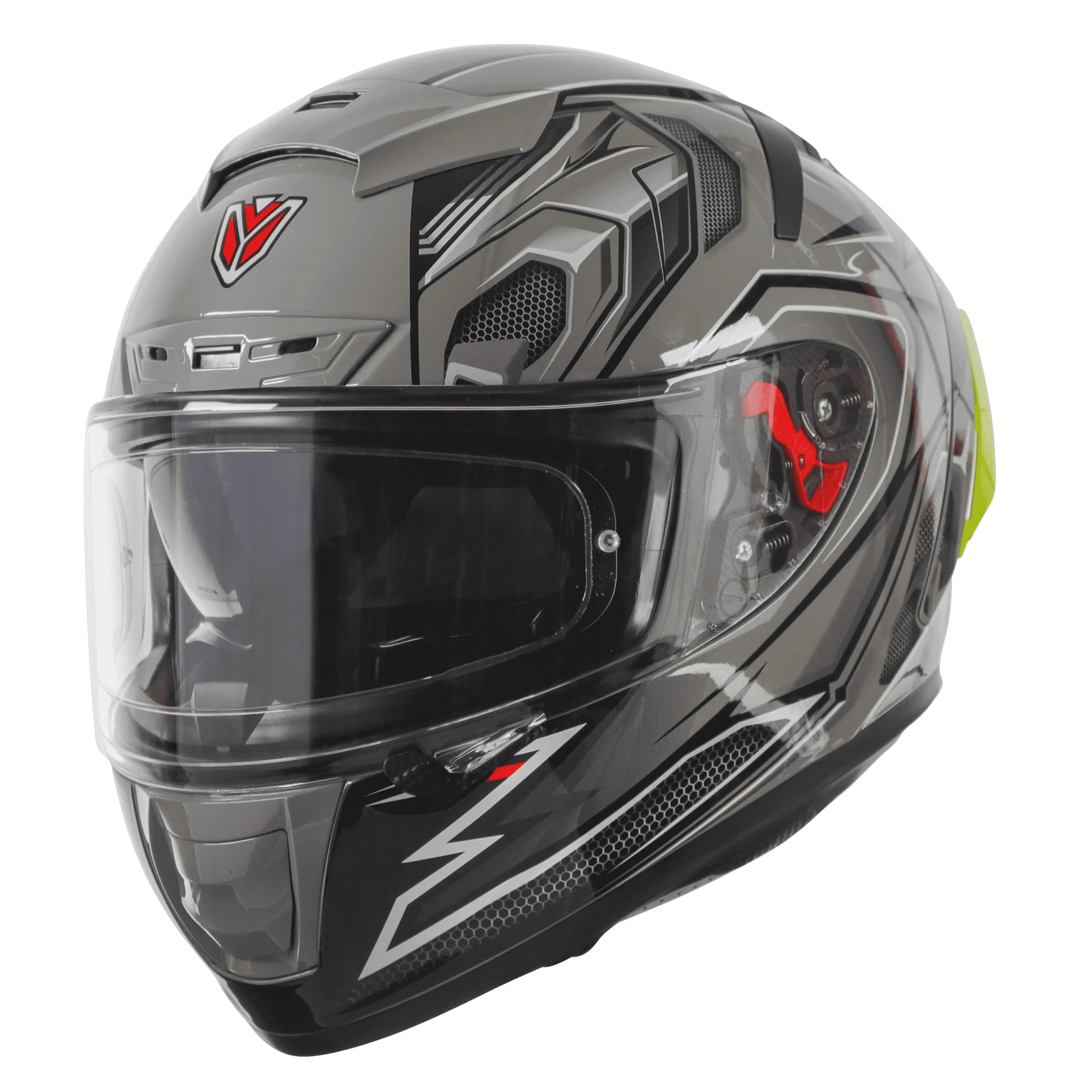 Ignyte IGN-4 RACER GLOSSY BLACK WITH TITANIUM GREY Helmet - Image 5