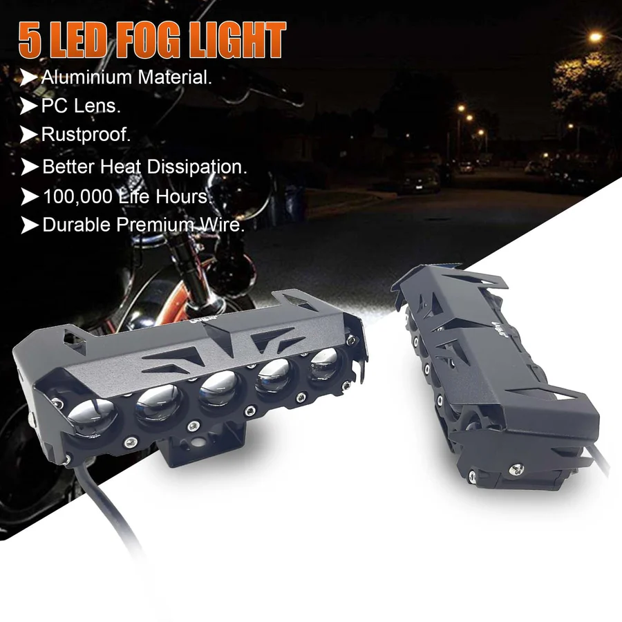 LIU HJG 180W(Pair) Mega Drive 5 Lens Dual Colour Yellow/White Led Fog Light - Image 2