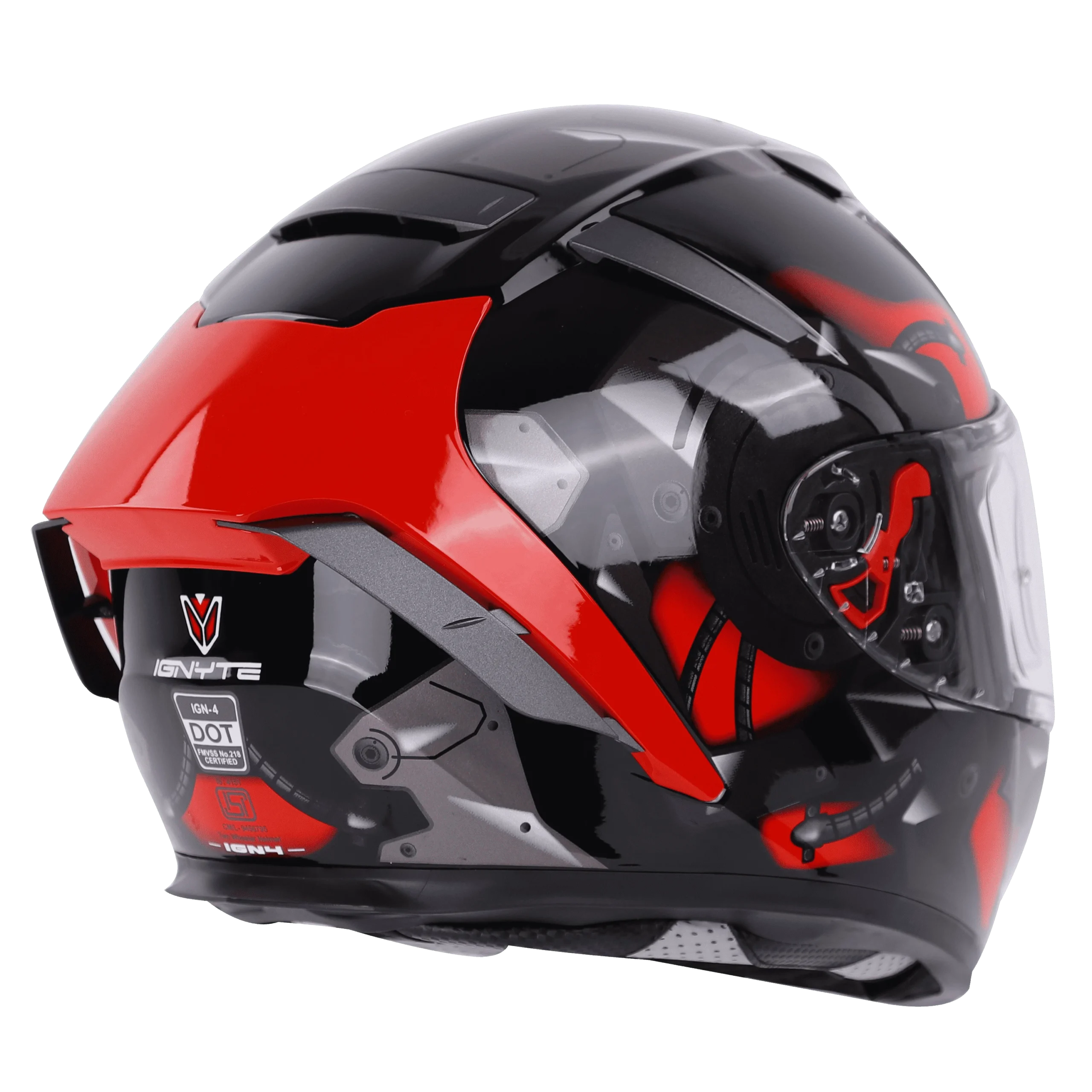 IGN-4 GOOS GLOSSY BLACK WITH RED HELMET - Image 3