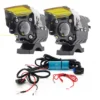 ‎HJG-111 Fog Light Universal Motorcycle Dual Color Led Fog Light With Wiring Kit Wiring Harness+ Fuse +Switch+ Relay + Strobe Flasher for Two Led Work Fog Light Plug N Play System ( 90W)(10-80V DC)