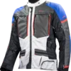 LS2 Norway Man Jacket Blue Black Grey Red with CE Level 2 protectors and touring features