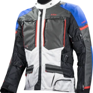 LS2 Norway Man Jacket Blue Black Grey Red with CE Level 2 protectors and touring features