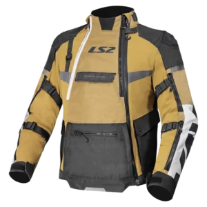 LS2 X-Master Adventure Motorcycle Jacket Sand Black Grey with CE Level 2 Protection