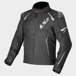 LS2 Zoom Man Jacket Black waterproof motorcycle riding jacket with CE Level 2 protection