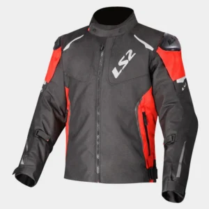 LS2 Zoom Man Jacket Black Red waterproof motorcycle riding jacket with CE armor