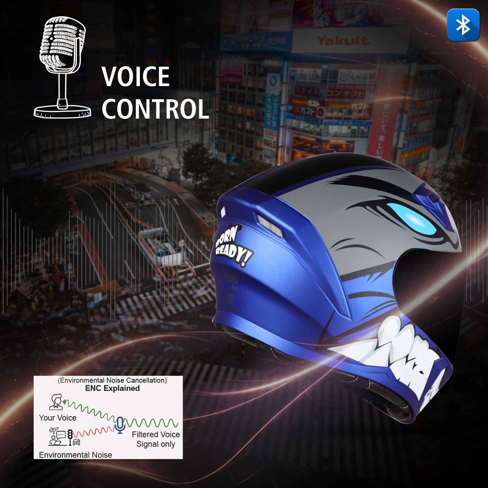 SBA-21 ISS BT BORN READY GLOSSY BLACK WITH BLUE - Image 3