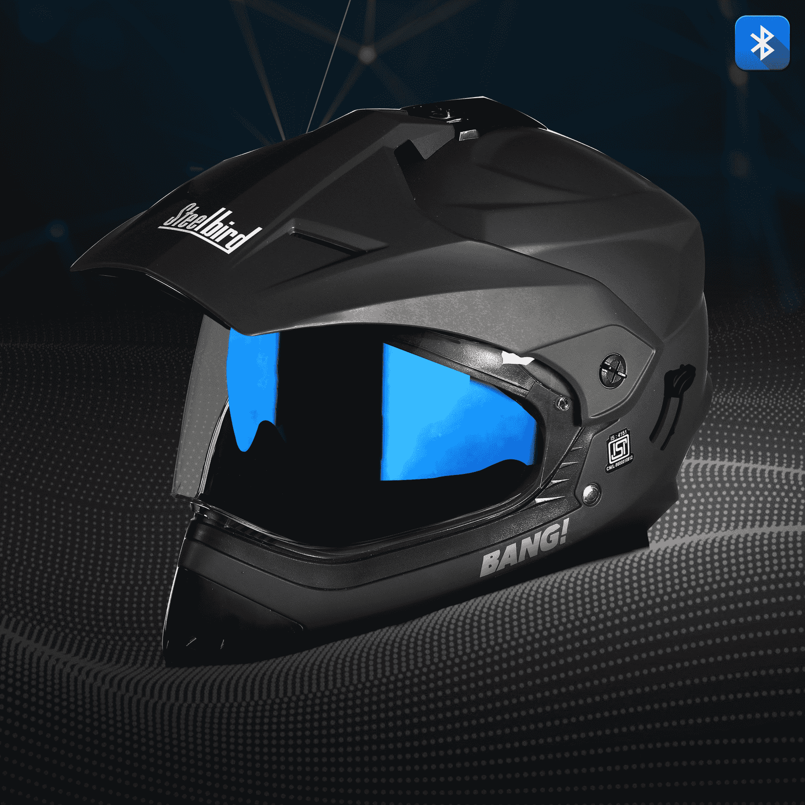 SBH-13 ISS BLUE BT RACER GLOSSY AXIS GREY