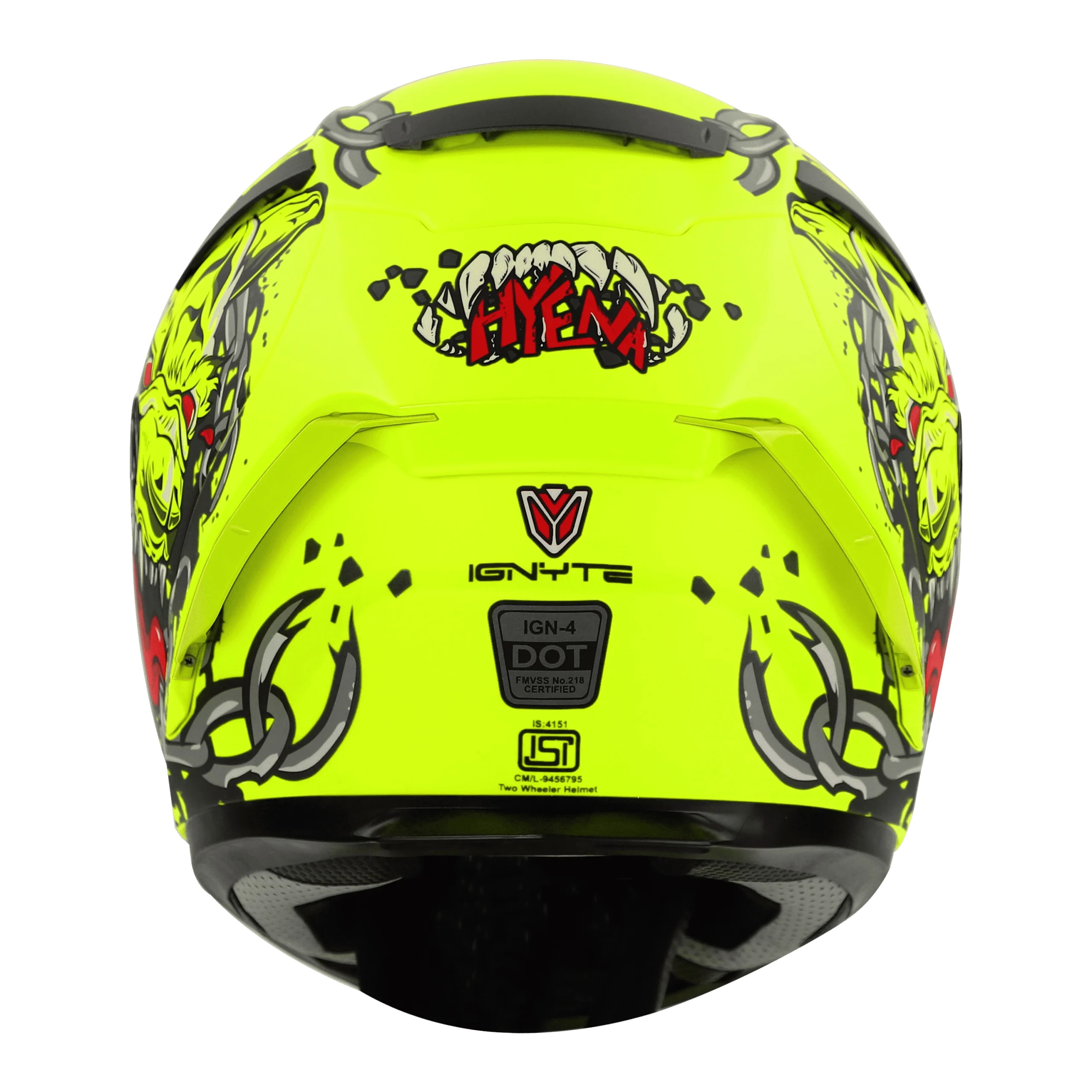 IGNYTE IGN-4 HYENA GLOSSY FLUO NEON HELMET - Image 8