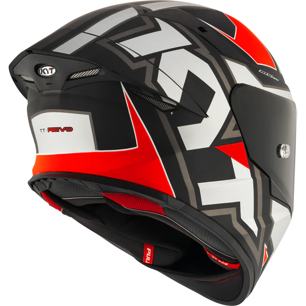 KYT TT Revo Electron Grey Red Matt Helmet - Image 5