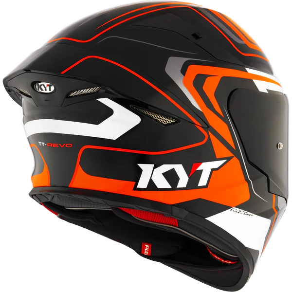 KYT TT Revo Overtech Black Orange Gloss Helmet - Image 5