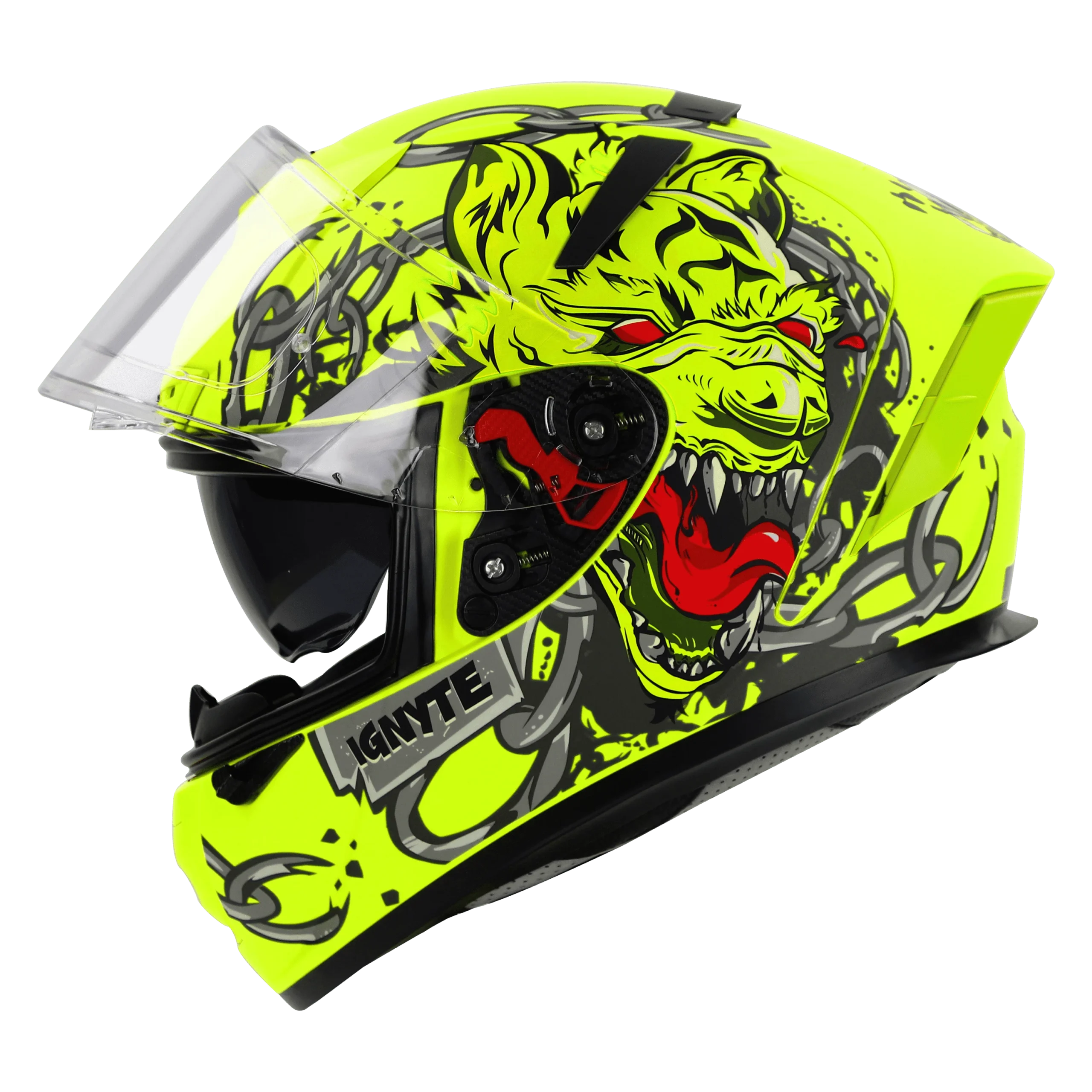 IGNYTE IGN-4 HYENA GLOSSY FLUO NEON HELMET - Image 2