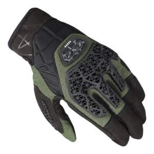 LS2 All Terrain II Black Green riding gloves with TPR knuckle protection and breathable mesh design