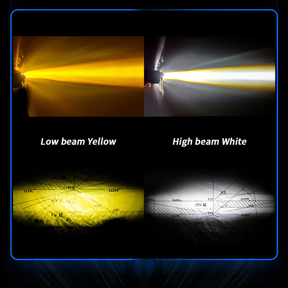 Yellow/White 30W Dual Lens Mini Fog Light (12V DC, Pack of 1 Pcs, Universal for Bikes & Cars) (Copy)