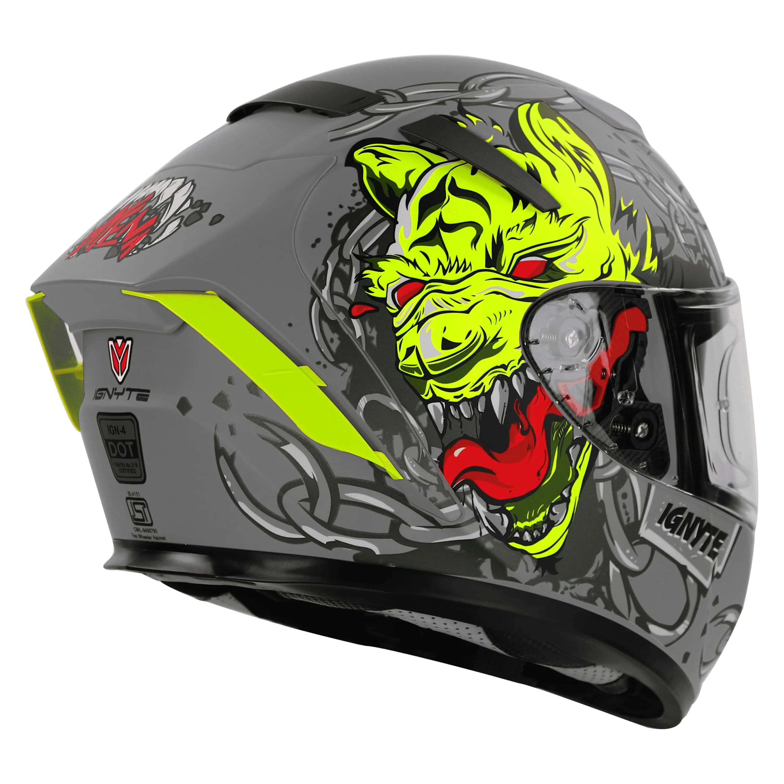 IGNYTE IGN-4 HYENA MAT TITANIUM GREY Helmet - Image 6
