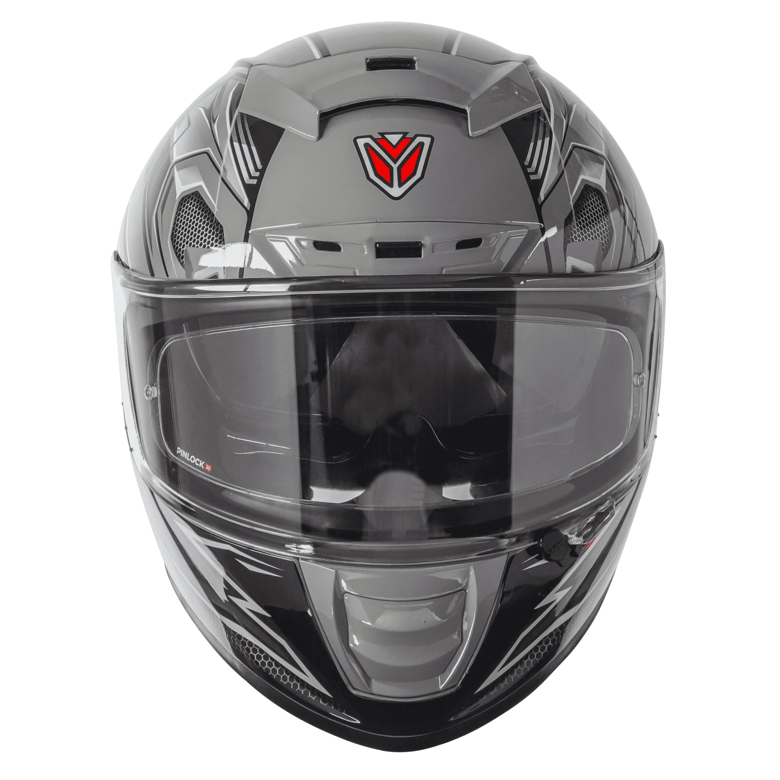 Ignyte IGN-4 RACER GLOSSY BLACK WITH TITANIUM GREY Helmet - Image 4