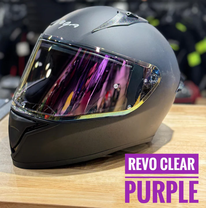 AFTERMARKET VEGA BOLT NIGHT VISION VISOR – REVO CLEAR PURPLE (PINLOCK READY)