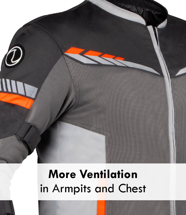 RYNOX AIR GT 4 JACKET GREY HI-VIZ ORANGE - Image 6