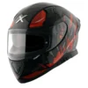 APEX HUNTER BLACK ORANGE FULL FACE HELMET FOR MAN AND WOMAN