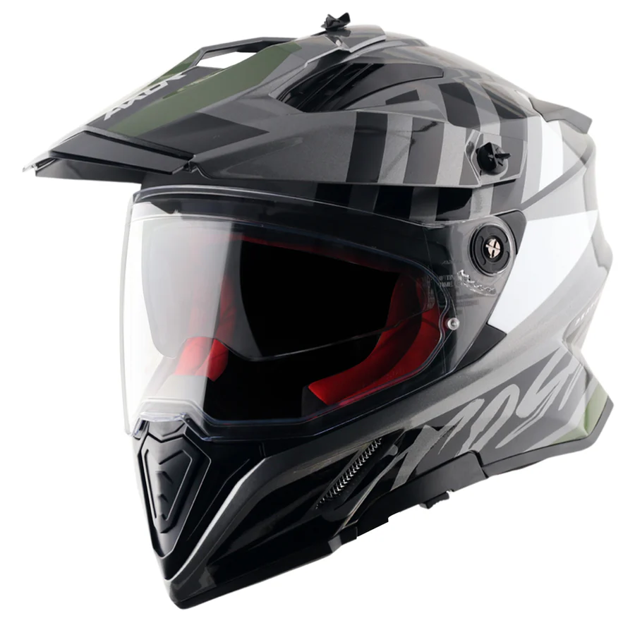 AXOR X-CROSS DUAL VISOR ORBIT HELMET ATHENA GREY BLACK