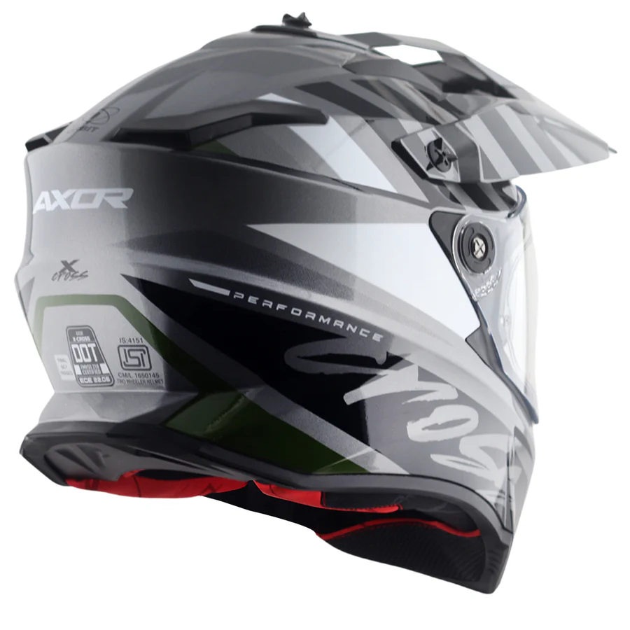 AXOR X-CROSS DUAL VISOR ORBIT HELMET ATHENA GREY BLACK - Image 6