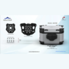 Carbon Racing AdvenTOUR Explorer-Pro Top Box-42 Liters (EXP42)+Universal Mounting Kit (UTRK01)- Black Silver
