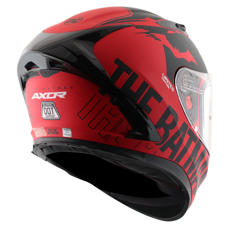 AXOR STREET DC BATMAN DULL RED BLACK HELMET FOR MAN AND WOMAN - Image 5
