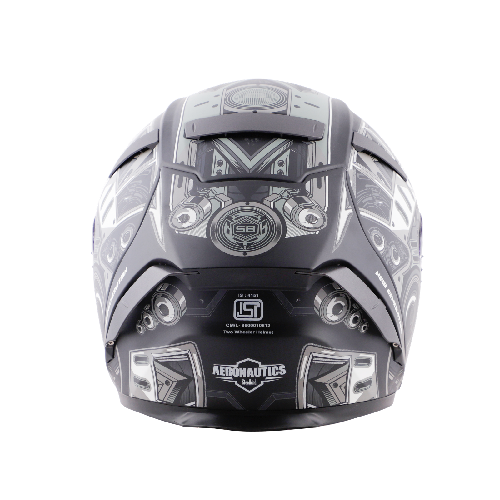 Steelbird SA-2 TERMINATOR 2.0 MAT BLACK WITH GREY FITTED WITH CLEAR VISOR EXTRA SMOKE VISOR FREE (WITH ANTI-FOG SHIELD HOLDER) - Image 4