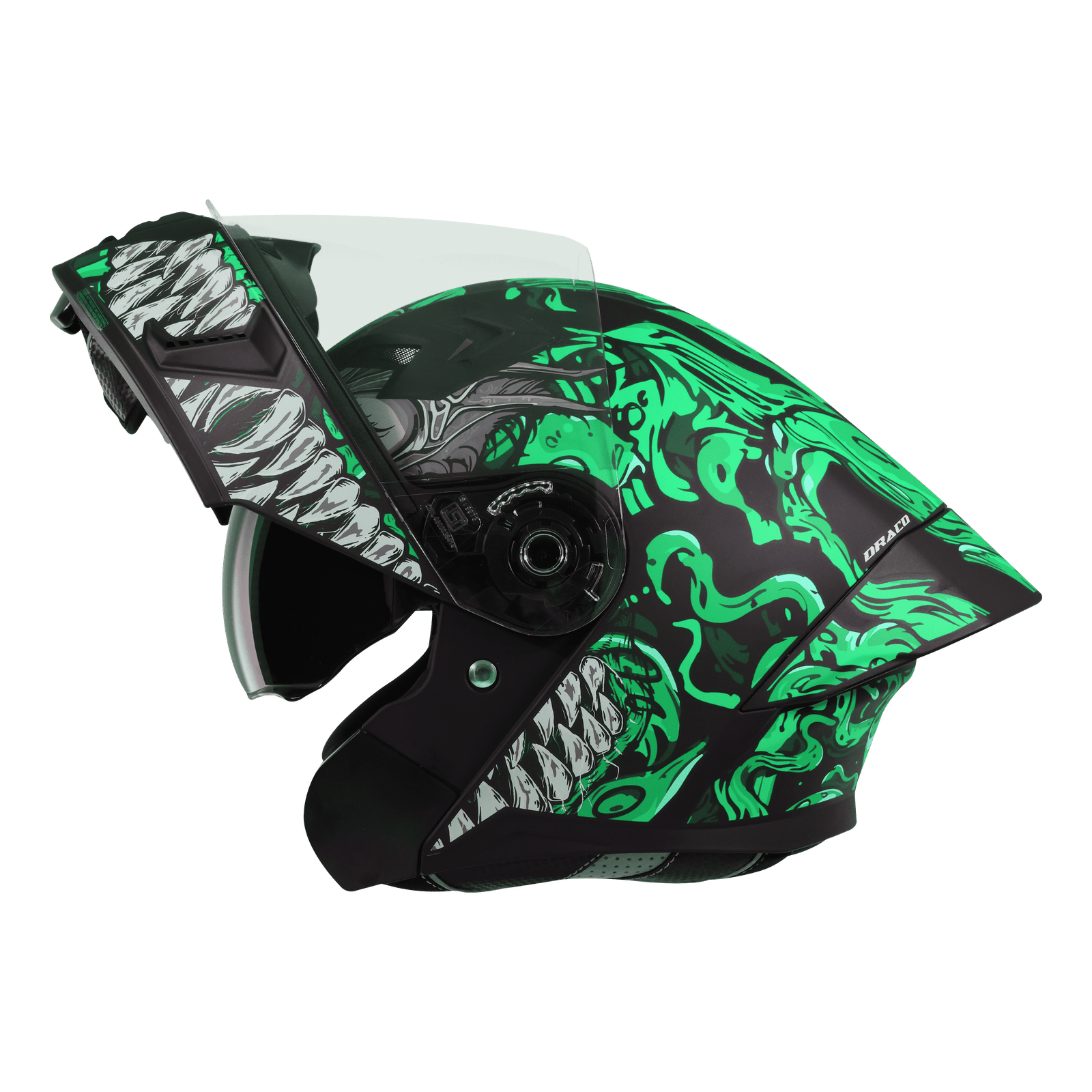 STEELBIRD SBA-20 ISS DRACO GLOSSY BLACK WITH GREEN - Image 4