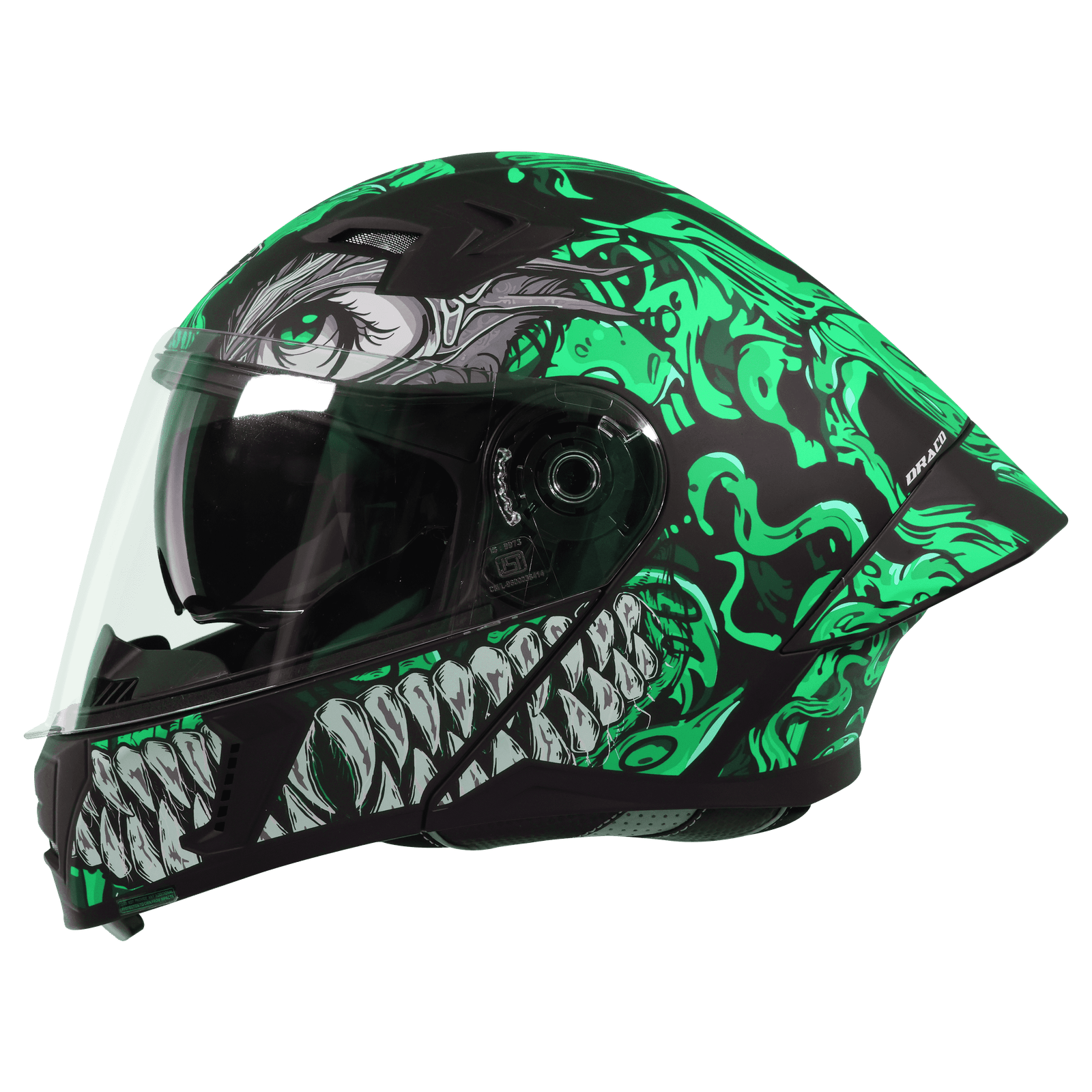 STEELBIRD SBA-20 ISS DRACO GLOSSY BLACK WITH GREEN - Image 6