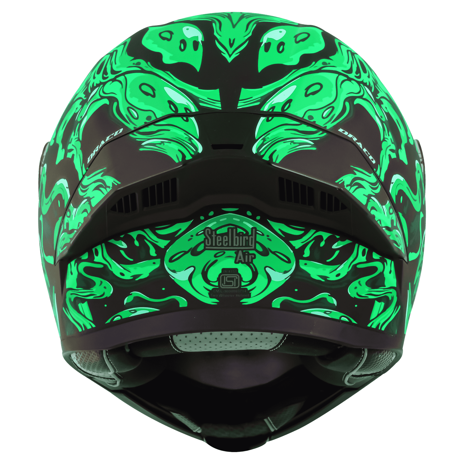 STEELBIRD SBA-20 ISS DRACO GLOSSY BLACK WITH GREEN - Image 8