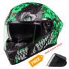 STEELBIRD SBA-20 ISS DRACO GLOSSY BLACK WITH GREEN