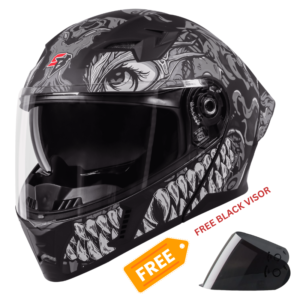 STEELBIRD SBA-20 ISS DRACO GLOSSY BLACK WITH GREY