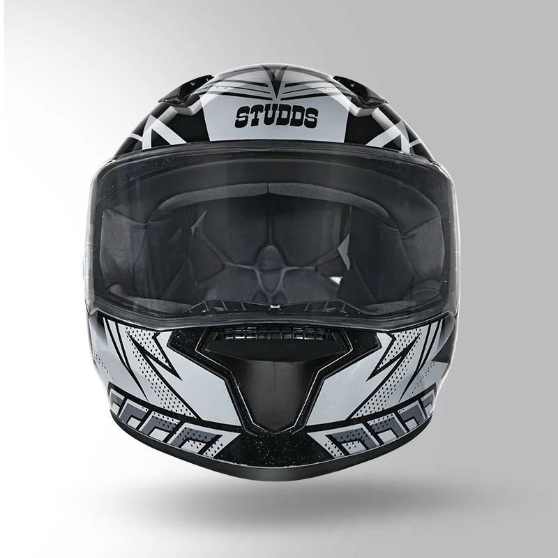 STUDDS THUNDER D5 DECOR WITH SPOILER BLACK GREY N4 - Image 3