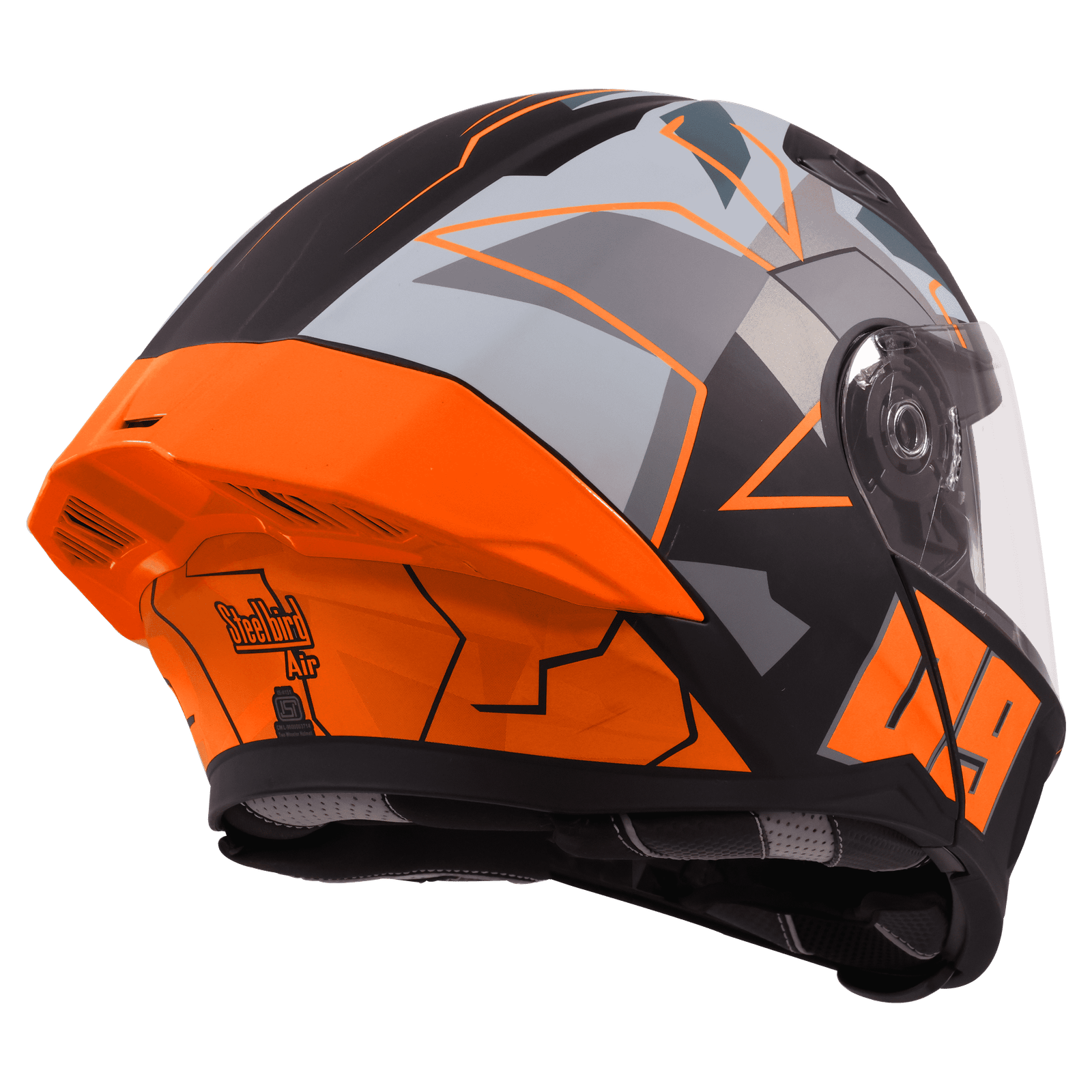STEELBIRD SBA-20 ISS 09 GLOSSY BLACK WITH ORANGE - Image 7