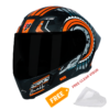 STEELBIRD SBA-20 ISS BUMBLE GLOSSY BLACK WITH ORANGE