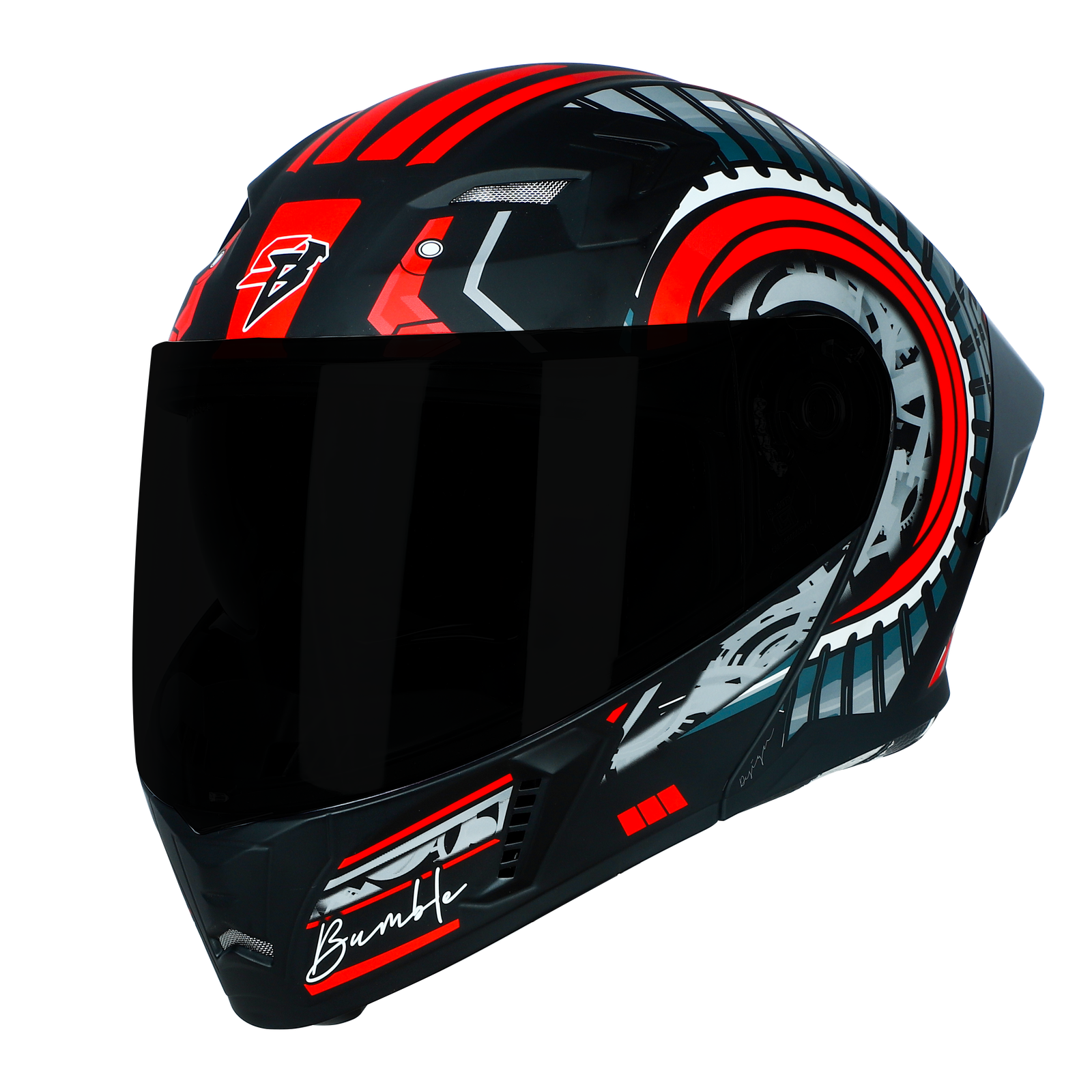 STEELBIRD SBA-20 ISS BUMBLE GLOSSY BLACK WITH RED - Image 2