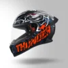 STUDDS THUNDER D9 DECOR WITH MIRROR VISOR BLACK RED N2