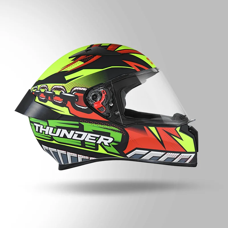 STUDDS THUNDER D5 DECOR WITH SPOILER BLACK RED N5 - Image 4